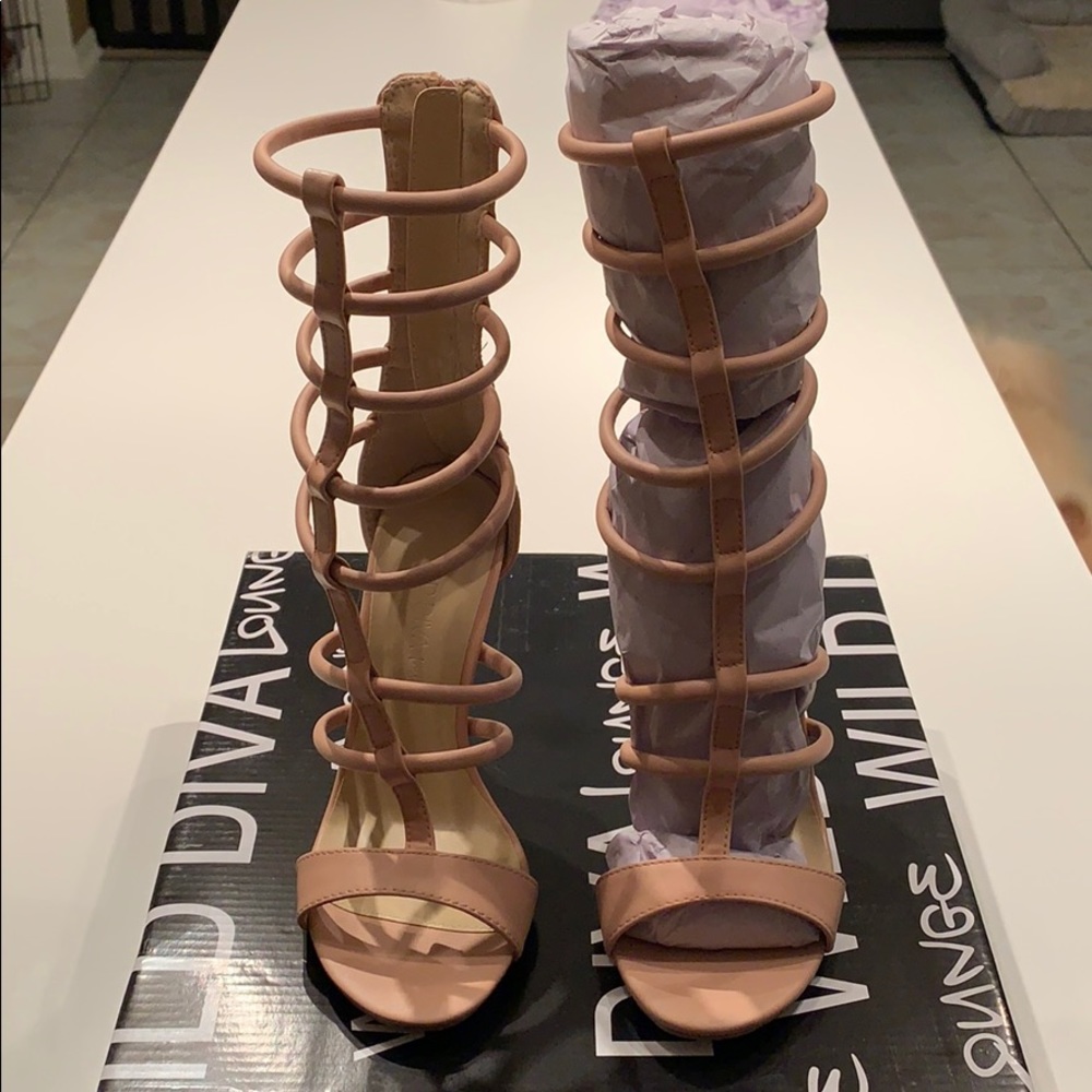 Wild Diva Adele Nude Polyurethane Heels